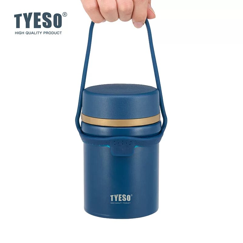 TYESO из нержавеющей стали 316 вакуумный термос-чашка с силиконовой ручкой, глубокий лазурный, 600 мл