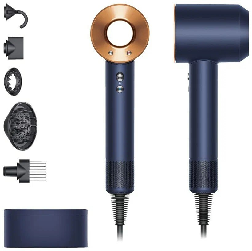Фен Dyson Supersonic HD07, 3 режима, 1600 Вт, берлинская лазурь/медный — фото 1