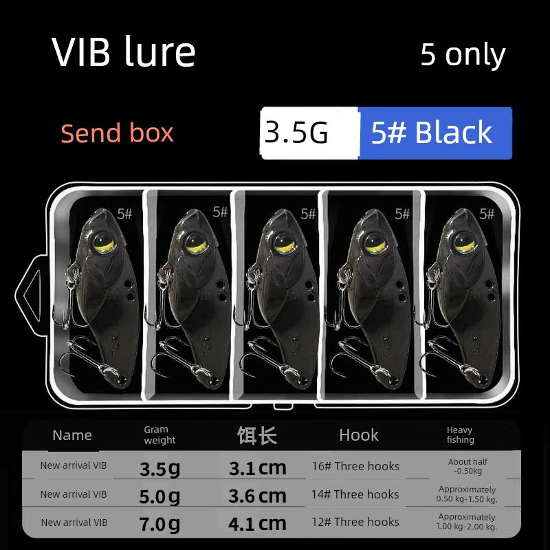 VIB-минноу для пресноводной рыбалки, 3,5 г, крючок 5#, упаковка 5 шт