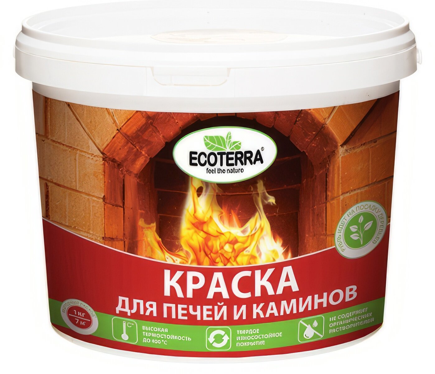 Краска для печей ECOTERRA,2.5кг, цвет: красно-коричневая