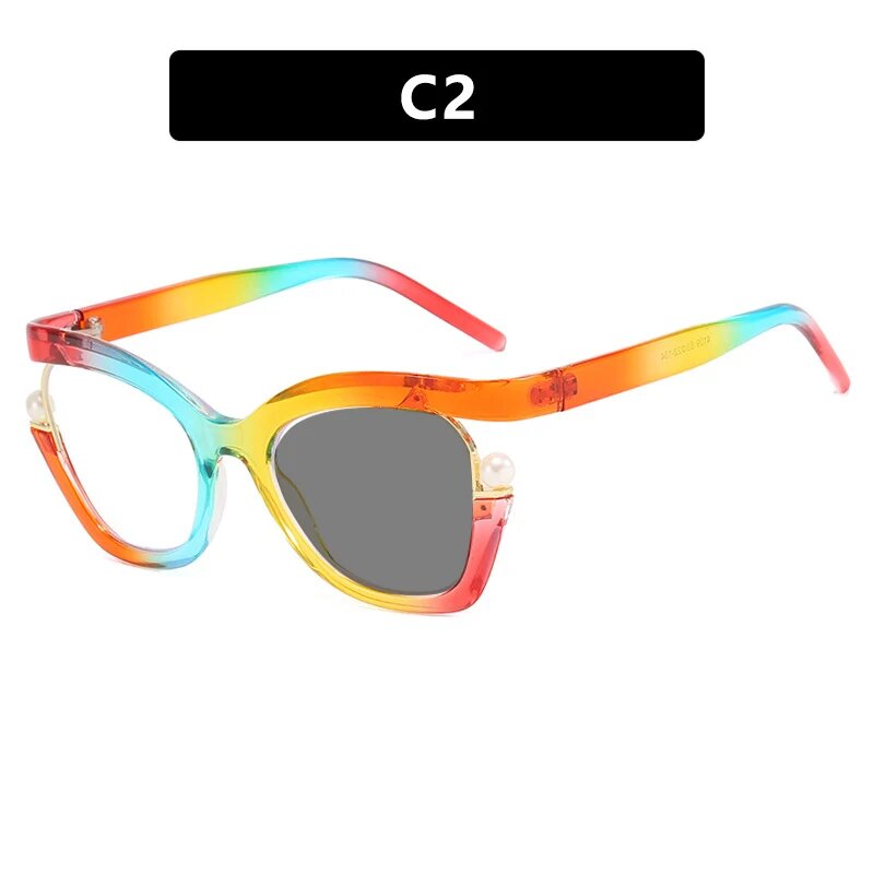 Ретро круглые фотохромные очки с защитой от синего света Photochromic Rainbow, 0