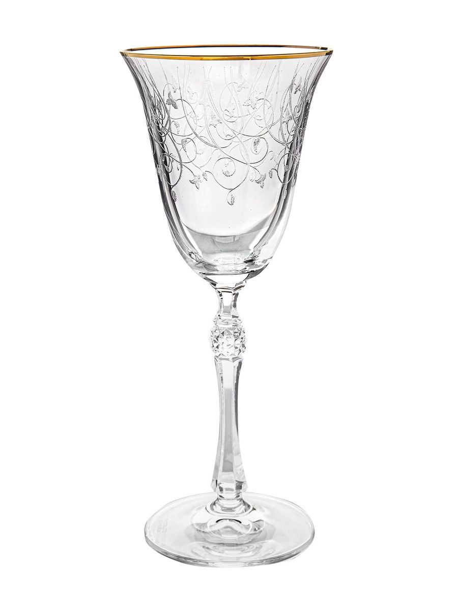 Бокал для красного вина "PARUS", декор "Панто, отводка золото", 250 мл (набор 6 шт), Crystal Bohemia/ БСС0249
