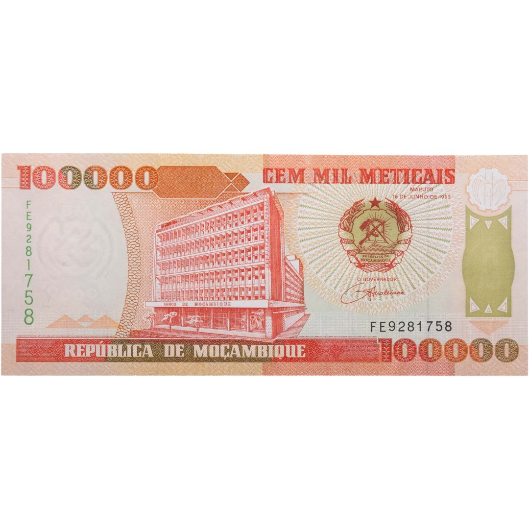 Мозамбик 100000 метикал 1993 год Pick 139