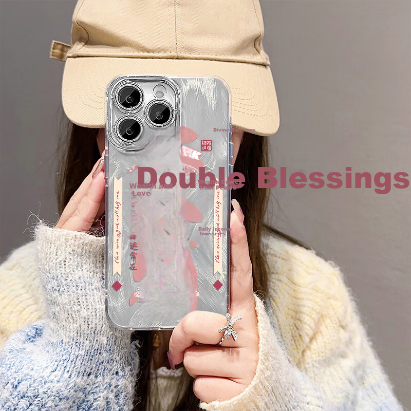Чехол Weikai для iPhone 15 Pro Max с полной защитой, зеркальным перьевым рисунком и подвесным браслетом Версия：Apple 15