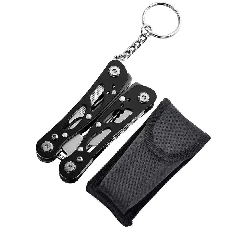 Многофункциональный складной нож из стали Черный, Black-S with bag