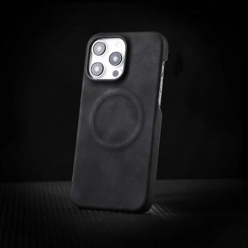 Матовый Защитный Чехол Из Искусственной Кожи Для iPhone iPhone 15 Pro Max, Черный, black