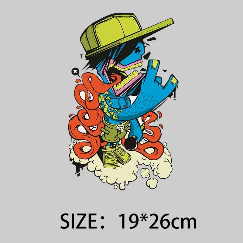 Теплопередающие виниловые наклейки DACHENG COCO Skull Rose Skate Art FA869-(11)