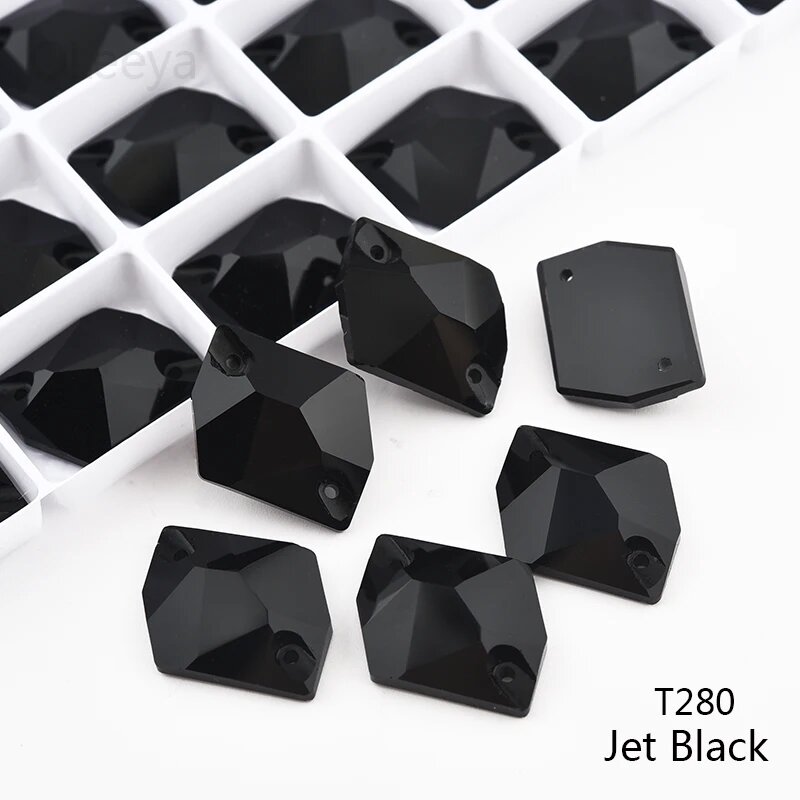 Стразы OLeeya черные T280 Jet 10x14 мм