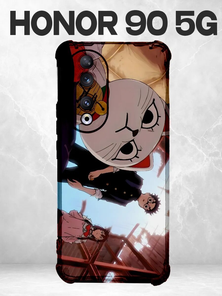 Чехол на Honor 90 5G с принтом кот аниме дандадан