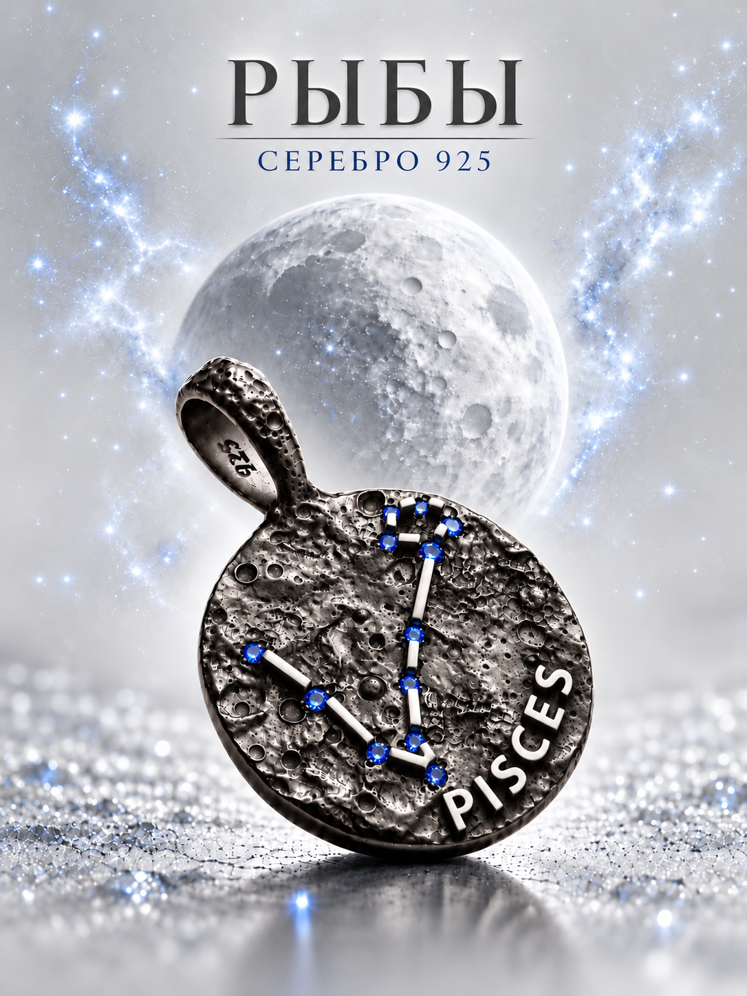 Подвеска Радианс, серебро, 925 проба, чернение, фианит