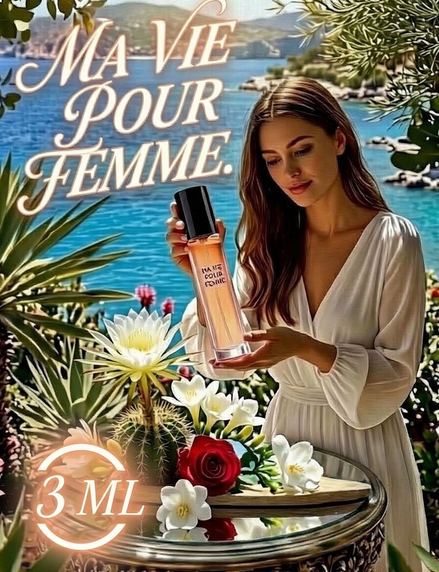 Масляные духи Ma Vie Pour Femme, флакон-спрей 3 мл, женский цветочно-древесный аромат (Швейцария)