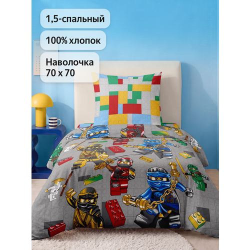 фото Постельное белье для детей василек 1,5-спальное, бязь, наволочка 70х70, отважные воины