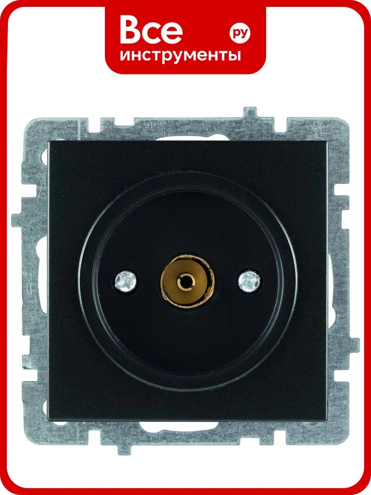 Механизм ТВ розетки Nilson (концевая) СУ, TOURAN-ALEGRA-THOR, metallic, матовый черный, 24380429