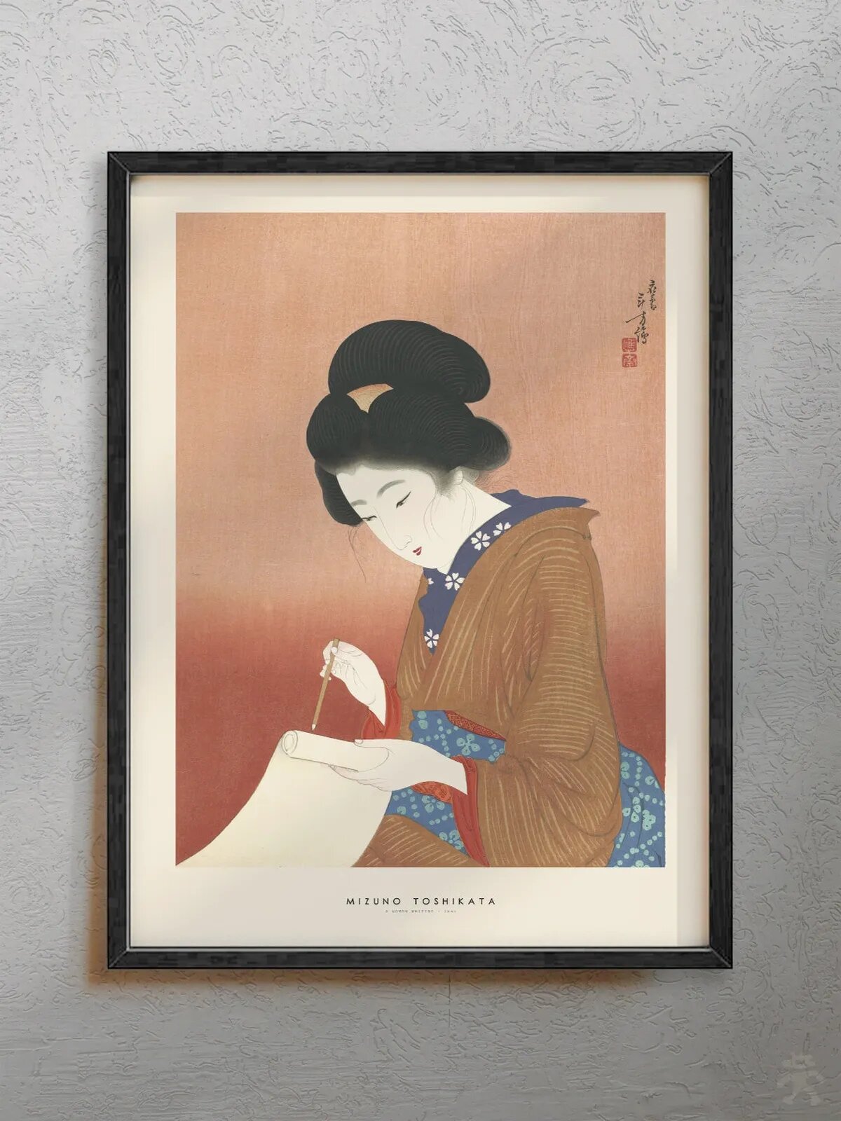 Интерьерный постер "A woman writing" в стиле pinterest, формата 30x40 см.