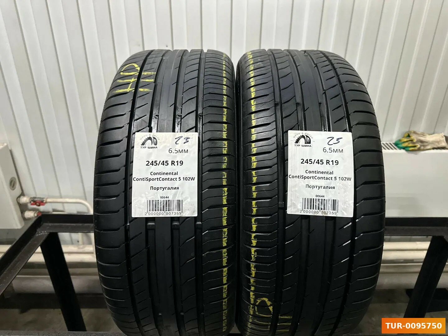 Комплект (2 шт) летних БУ шин Continental ContiSportContact 5 245/45 R19 25% износ 8461176877
