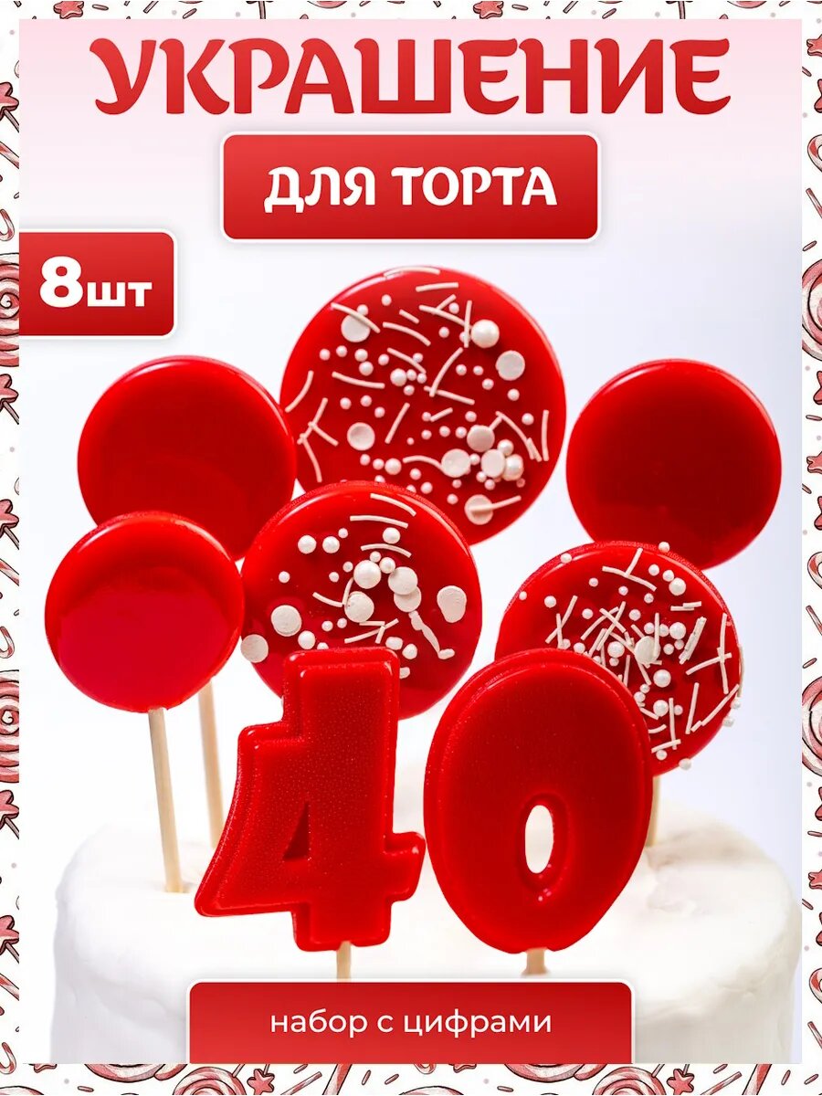 Украшения для торта. Цифра 40