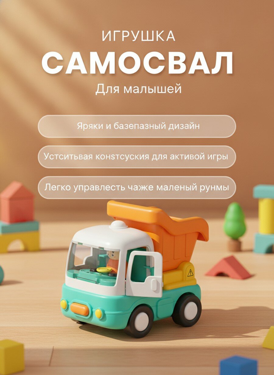 Игрушечная строительная машина с подсветкой, инерционный привод, модель автовышки, красный цвет, Материал ABS пластик