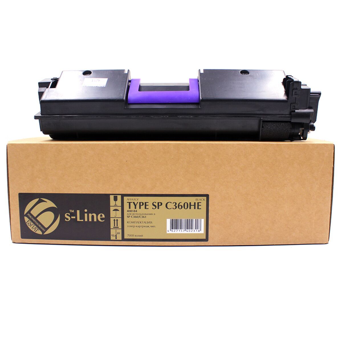 Тонер-картридж булат s-Line SPC360HE (408184) для Ricoh Aficio SP C360 (Чёрный, 7000 стр.)