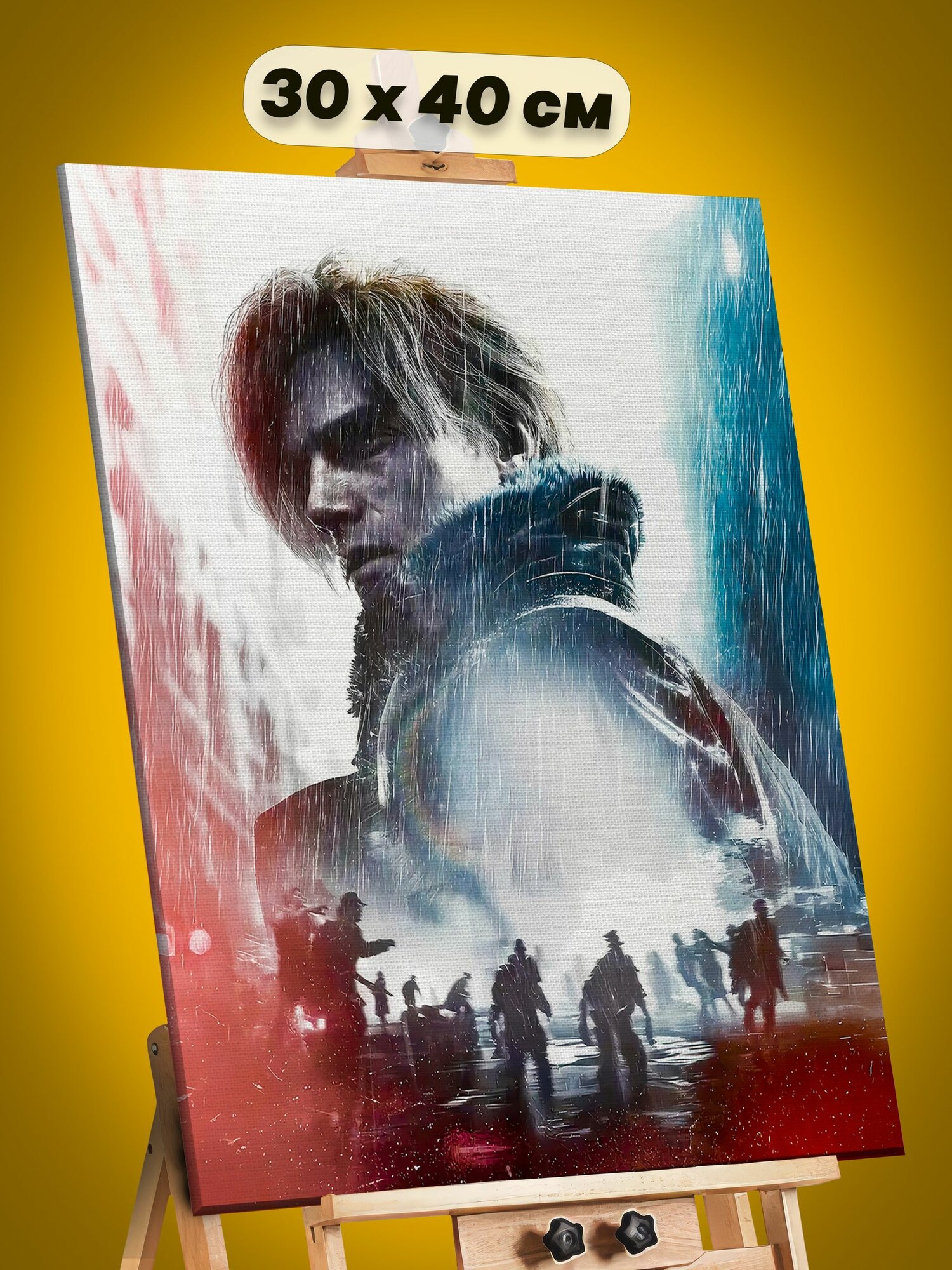 Картина на стену интерьерная на холсте с подрамником 30х40 Resident Evil Игра Леон Кеннеди
