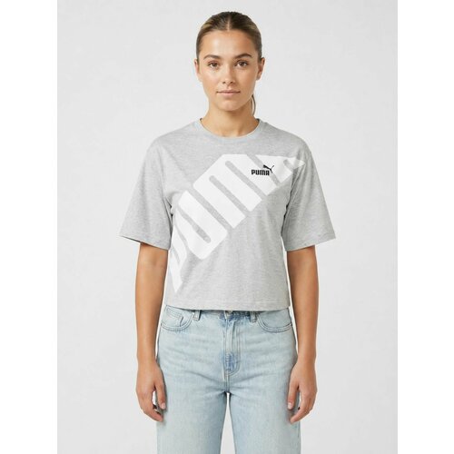 фото Футболка спортивная puma power cropped tee, размер m, серый