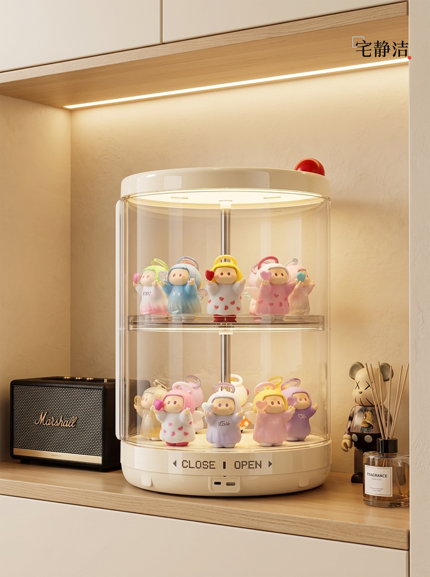 Витрина-органайзер для фигурок Yoyo-chan, милых миниатюр и игрушек Miniso (для хранения и демонстрации) Вращающийся