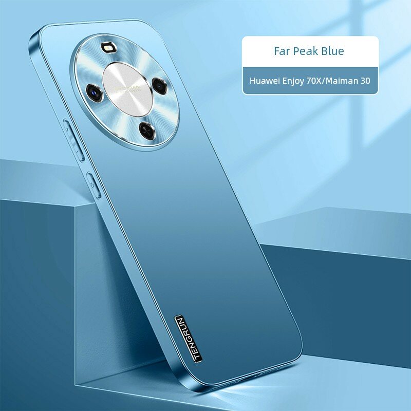 Чехол для Huawei Enjoy 70X с матовой электролакировкой и замшевой текстурой, синий с оттенком удаленного пика,