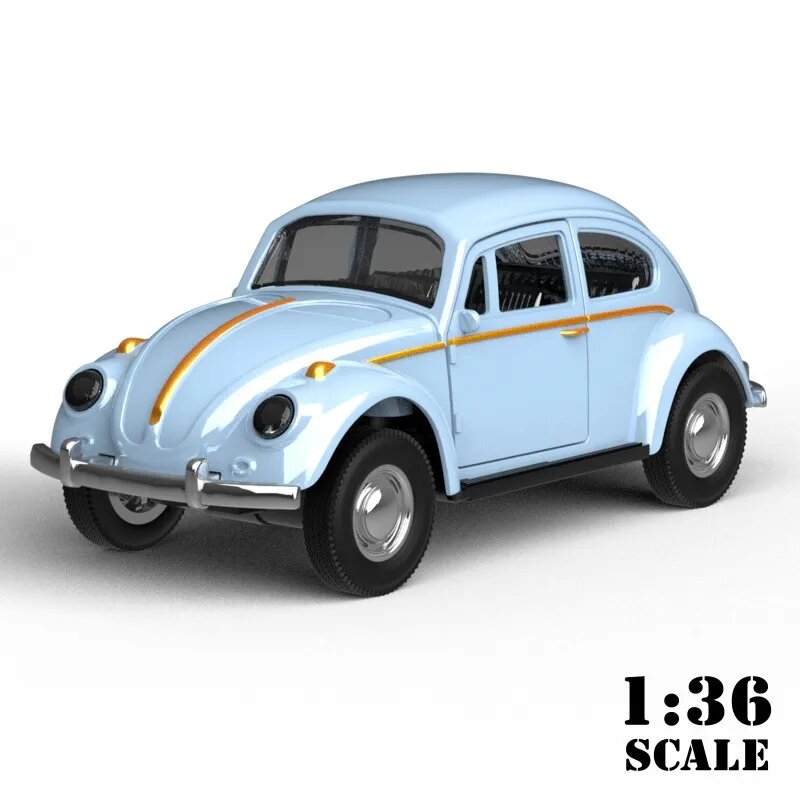 Металлический откатной автомобиль 1/36 Голубой, Blue