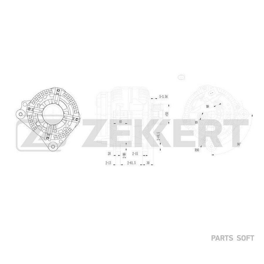 ZEKKERT GE-1059 Генератор VW Polo IV-V 06- Audi A3 II 07- Skoda Octavia (1Z3 1Z5) 08- ()