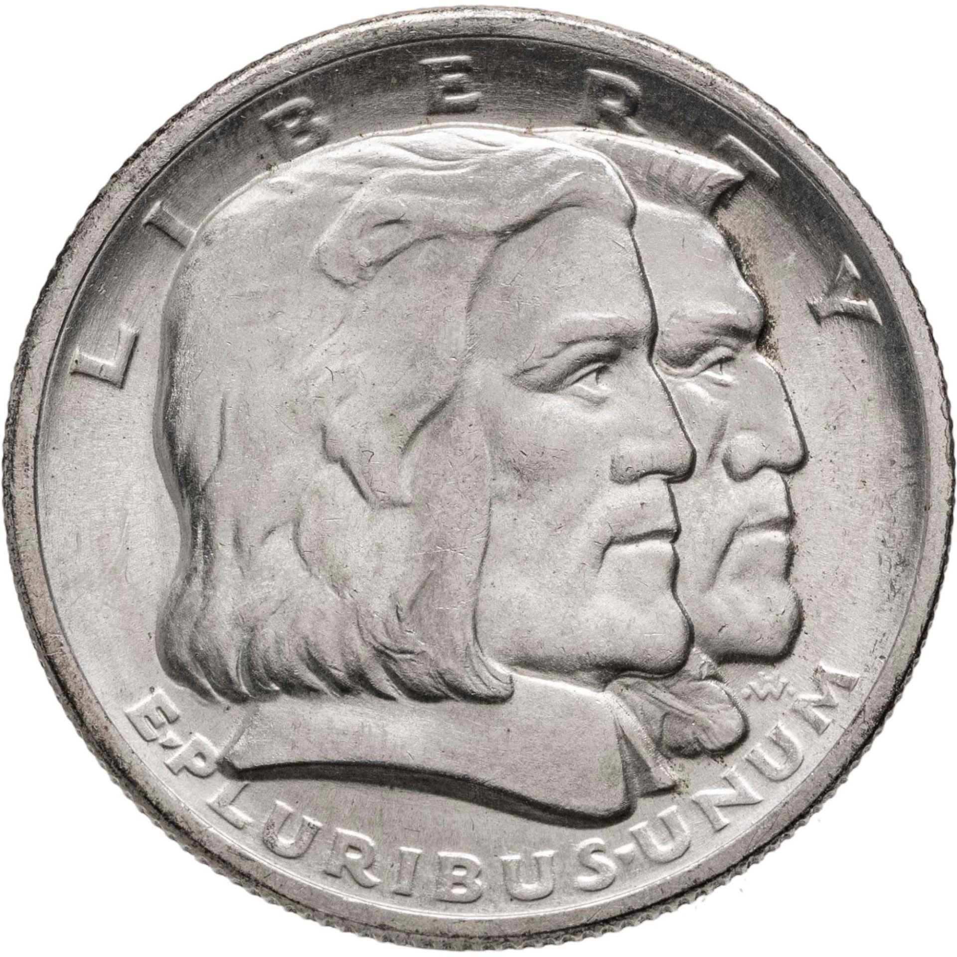 США 50 центов 1/2 доллара, half dollar 1936 "300 лет Лонг-Айленду", Серебро 900, в сохранности UNC