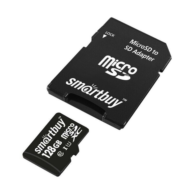 Карта памяти SmartBuy microSDXC 128Gb UHS-I Cl10 +ад, SB128GBSDCL10-01 1 шт.