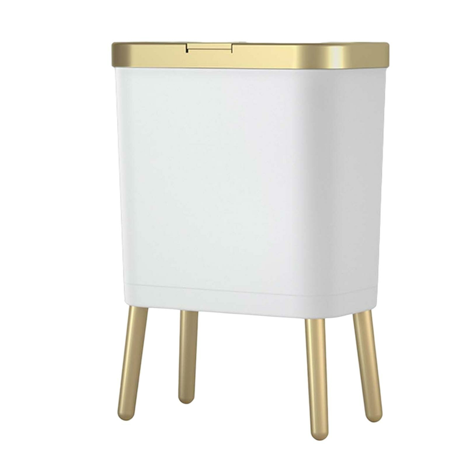 Мусорное ведро Creative Trash Can объемом 15 л с крышкой, для углового размещения в спальне, белое.