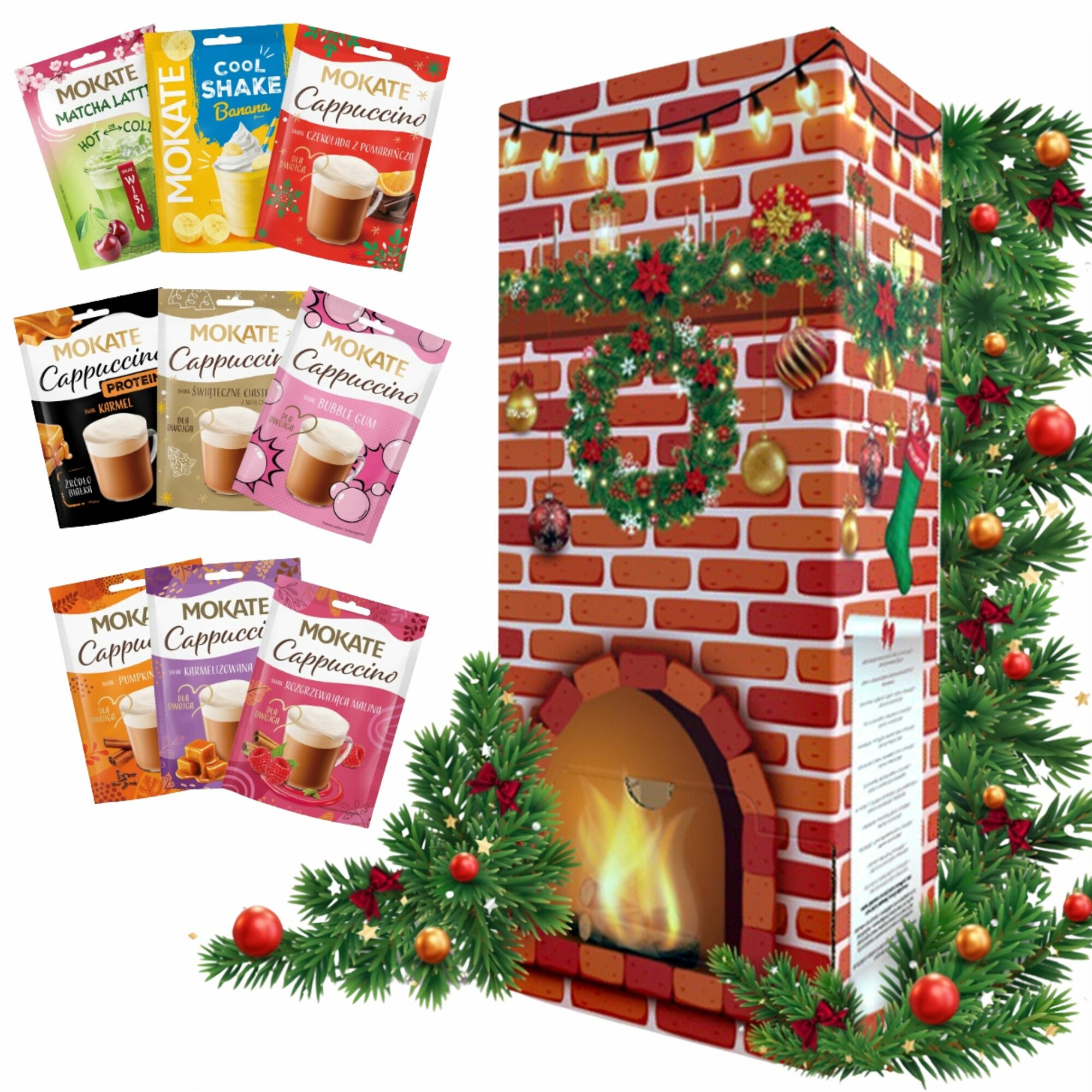 Mokate Рождественский календарь-подарок Mokate Cappuccino Advent Calendar, 24 пакетика