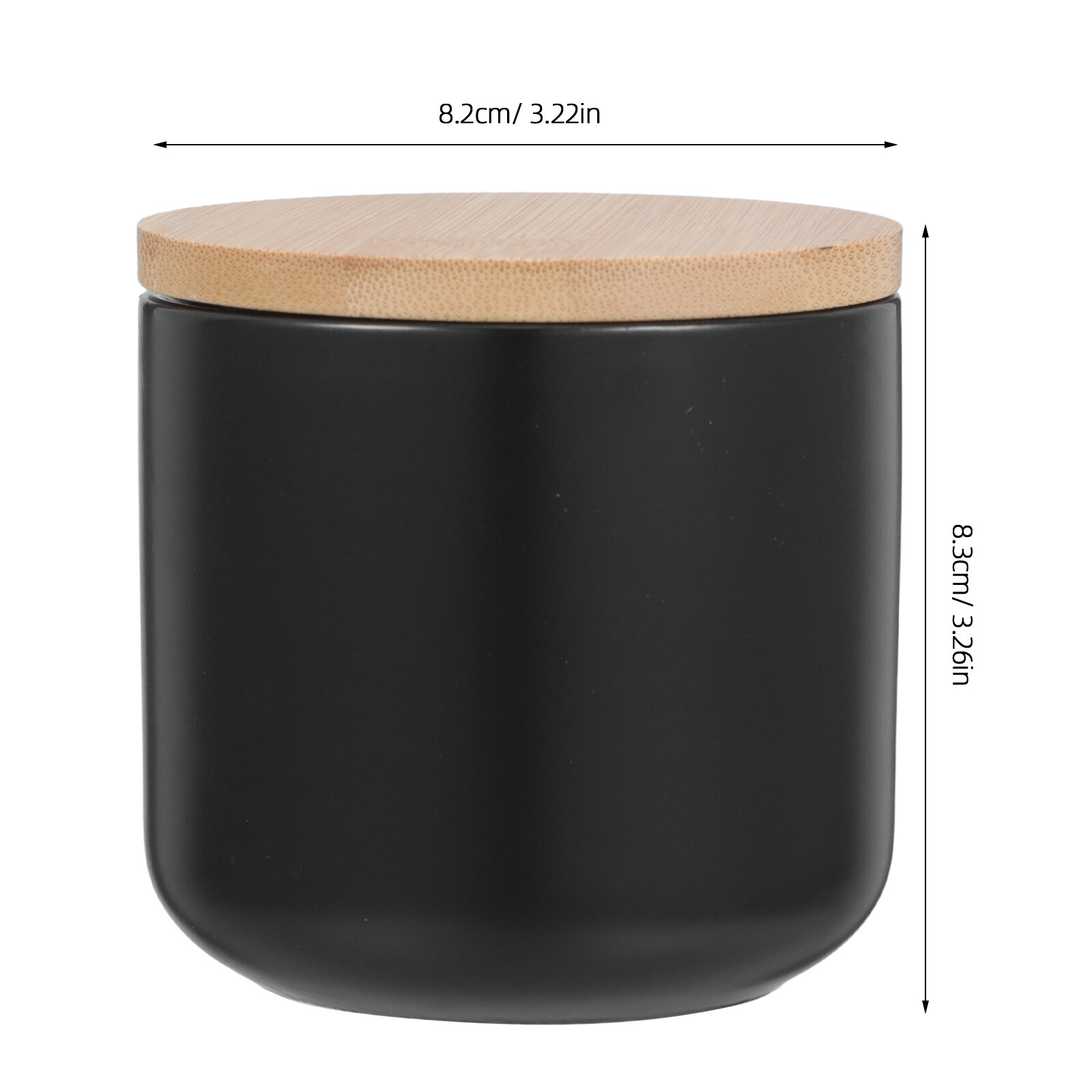 Керамический Вакуумный Контейнер Для Хранения Продуктов 8.30X8.20X8.20Cm Чёрный