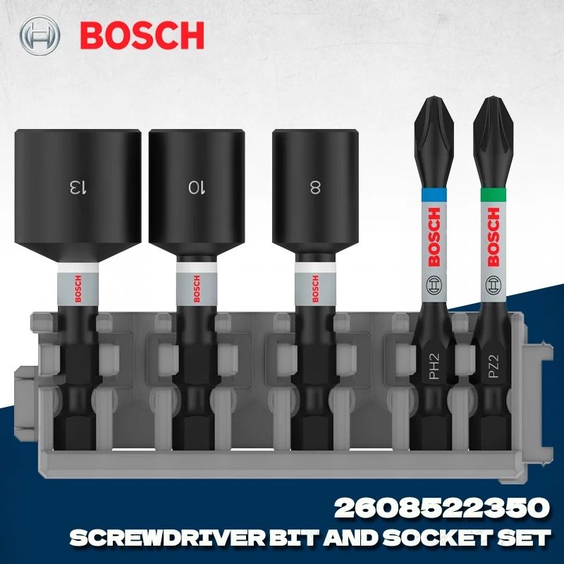 Bosch 2608522350 5 шт. Набор отверток и насадок Impact Control PZ2 PH2 биты 50 мм