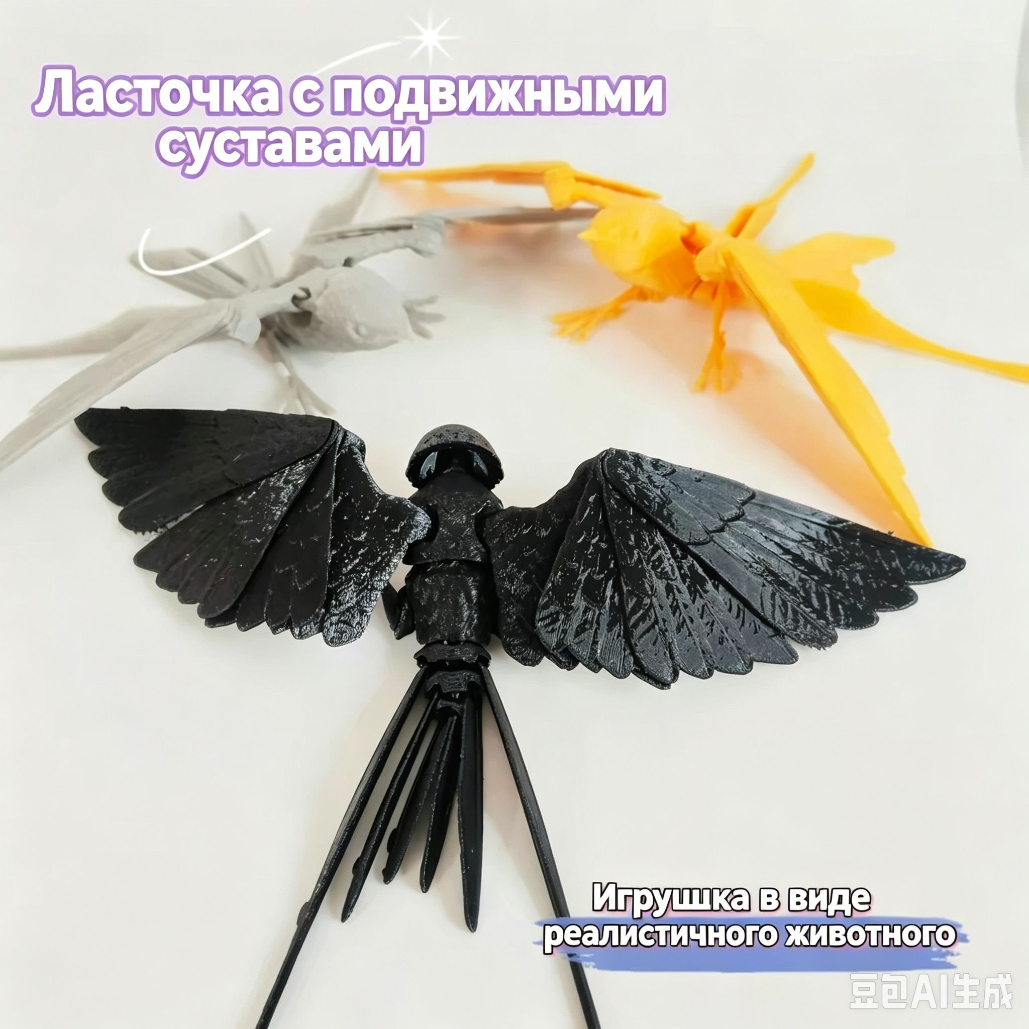 Ласточка игрушка - полностью подвижная.