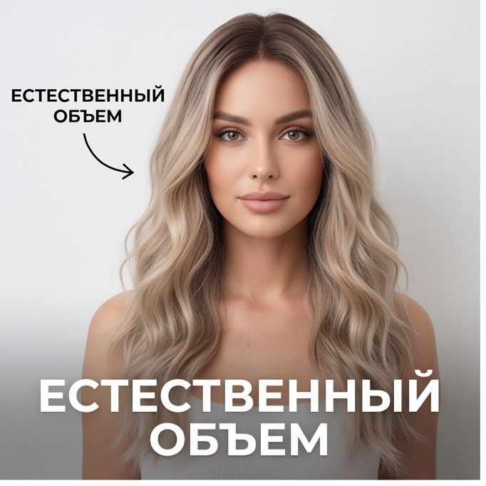 Накладка на волосы волнистая с челкой, накладные локоны для увеличения объема