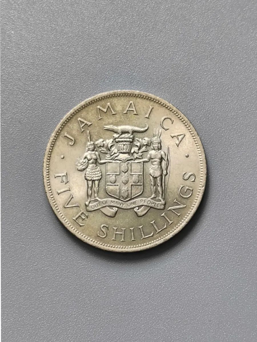 Монета 5 шиллингов 1966 г. Ямайка "VIII Игры Содружества"