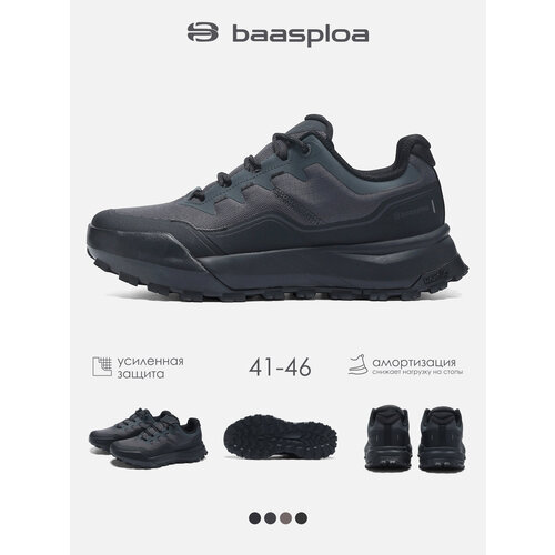 фото Кроссовки baasploa life outdoor, полнота 6 (ru)/ на среднюю стопу, размер 46, серый
