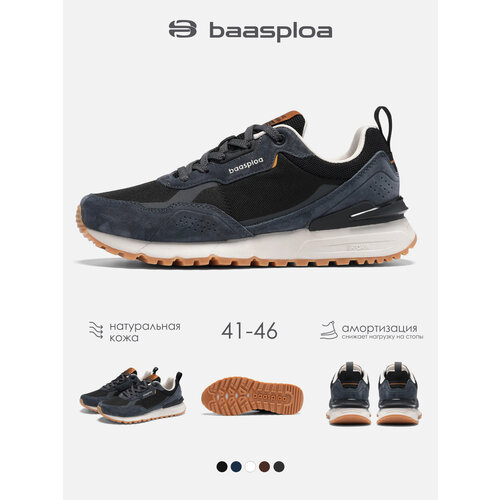 фото Кроссовки baasploa vintage running, полнота 6 (ru)/ на среднюю стопу, размер 41, темно-серый