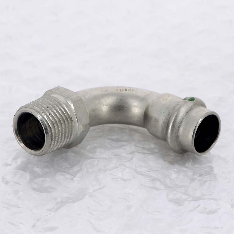 Угол пресс-Н 15x1/2" нержавеющая сталь Sanpress Inox VIEGA