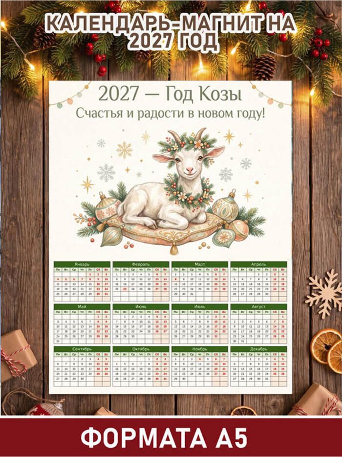 Магнитный календарь 2027 год формат А5