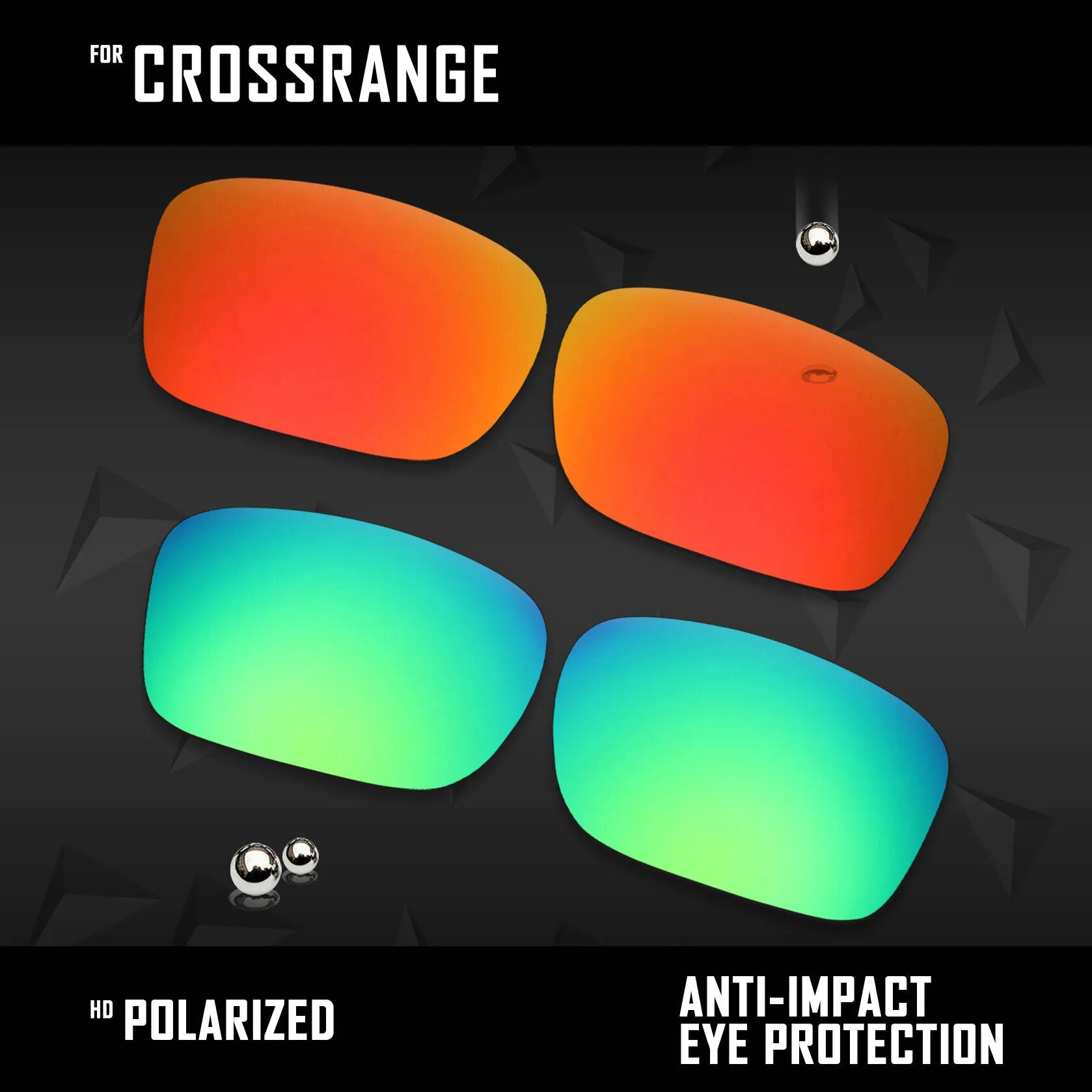 Поляризованные линзы OOWLIT Oakley Crossrange, 2 пары