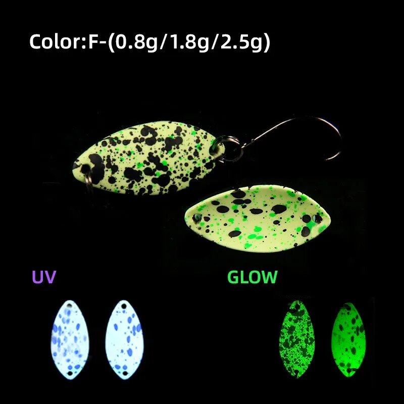 Микро-блесна ложка RPXBGUCKARHG UV 0.8/1.8/2.5 г 17mm 0.8g, F