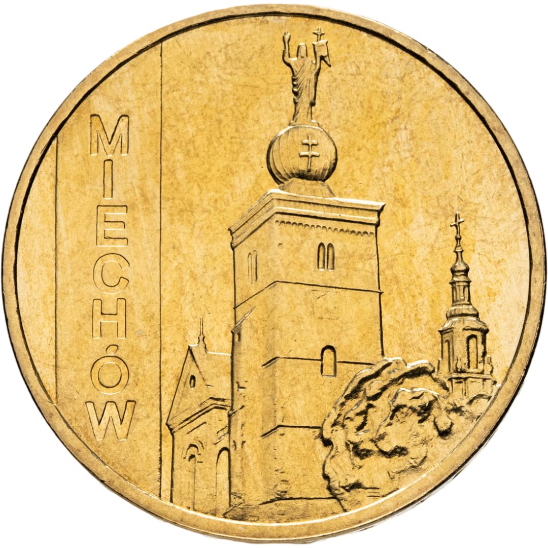Польша 2 злотых zlote 2010 "Города Польши - Мехув", Латунь, в сохранности UNC