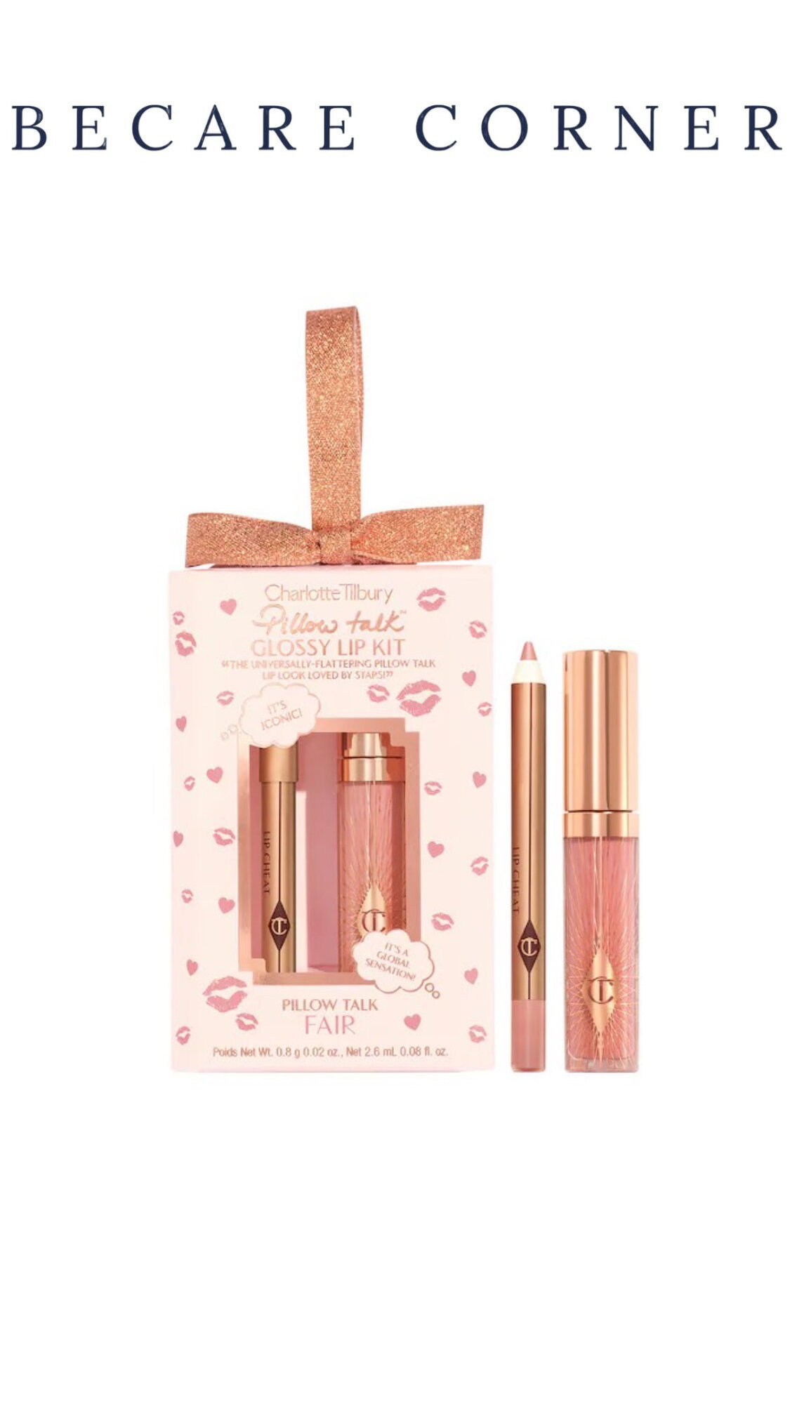 Набор Charlotte Tilbury "Mini Pillow Talk Fair", блеск для губ и карандаш