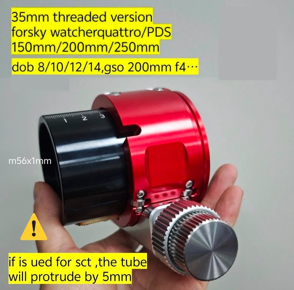 2047studio, for sky watcher 150/203/254mm, Newton Reflector Telescope Series, sct, m56, Двухскоростное зубчатое фокусировочное гнездо, Focusing seat, ход 35мм, Threaded version, аксессуары для телескопа