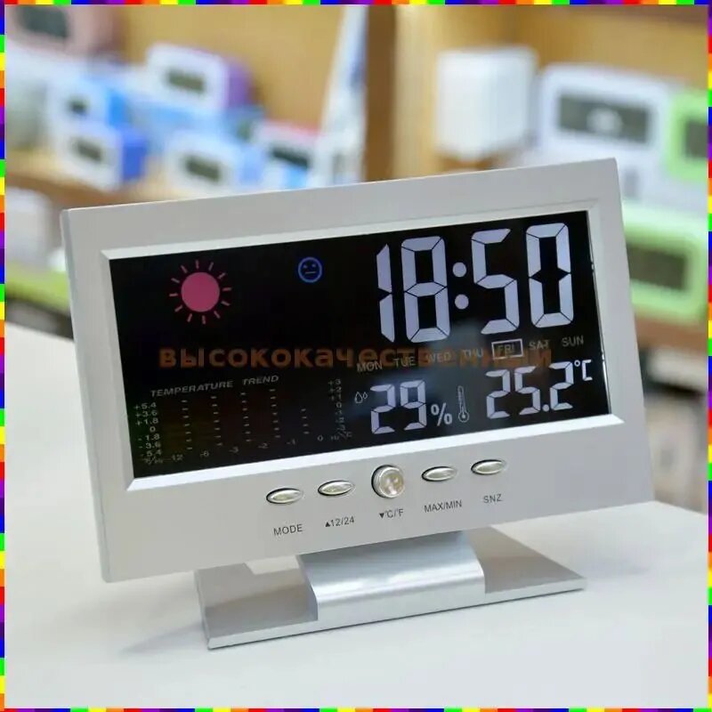Настольные часы Электронные, Артикул: 5561606615, Материал корпуса: Пластик