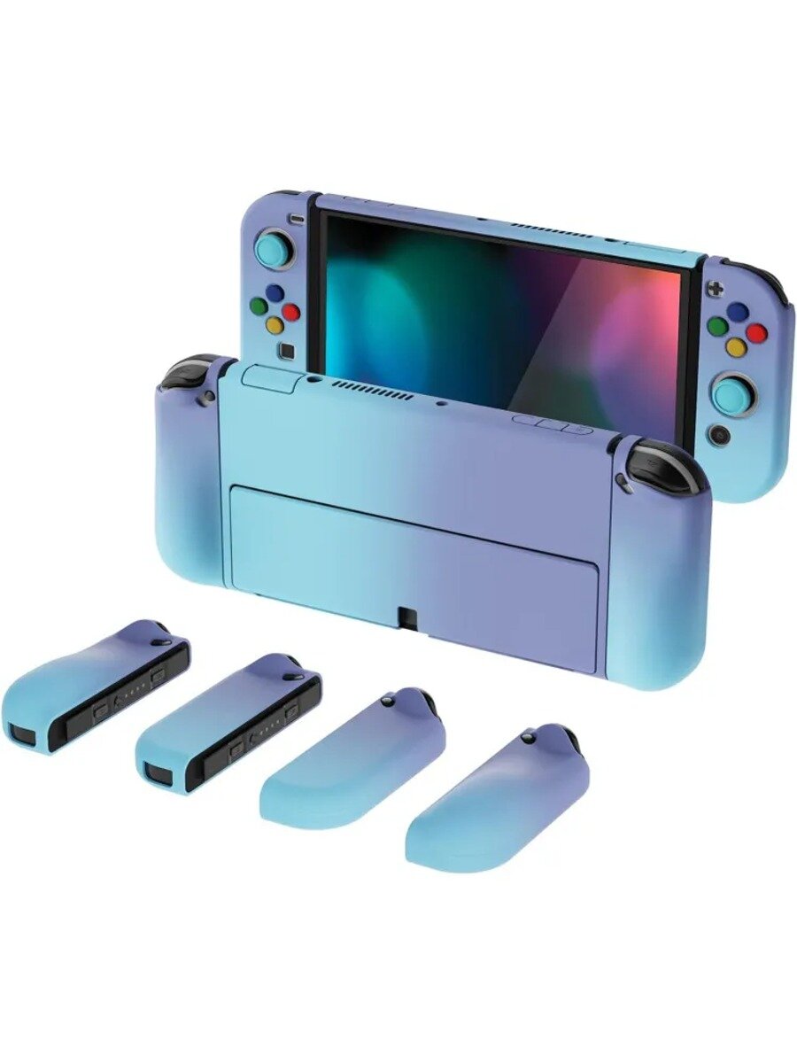 Чехол для Nintendo Switch, градиентный фиолетово-синий, жесткий поликарбонат