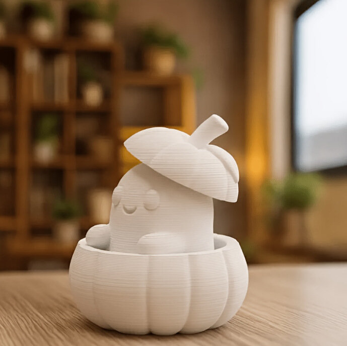 Креативная 3D-печатная фигурка тыквенного эльфа на Хэллоуин, настольный декор для создания атмосферы, для оформления праздничной сцены.
