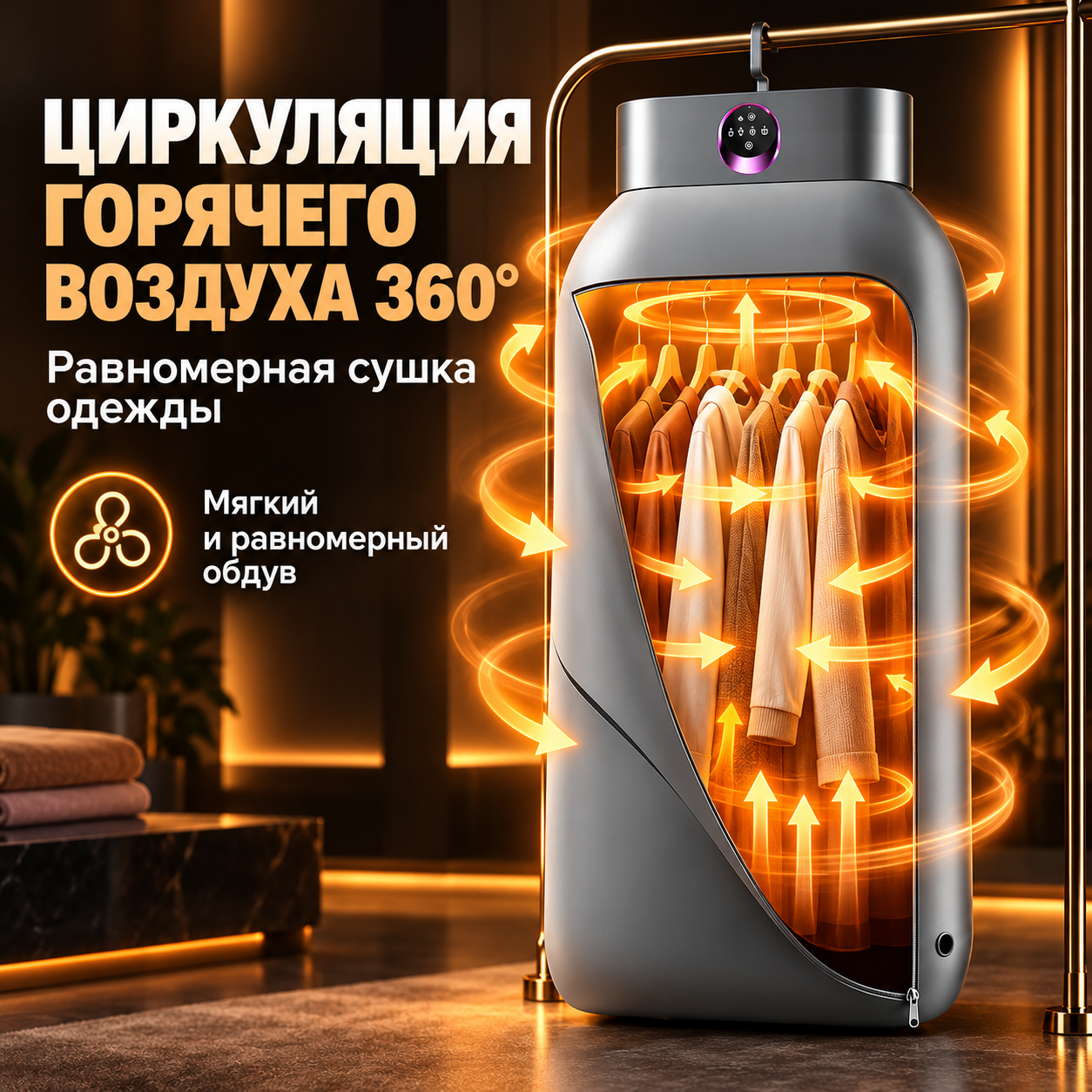 Складная портативная сушилка для одежды с пультом ДУ, для дома и путешествий. серый